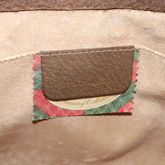 GUCCI GG Supreme Web Sherry Line Clutch Bag PVC Beige Red - Picture 12 of 16